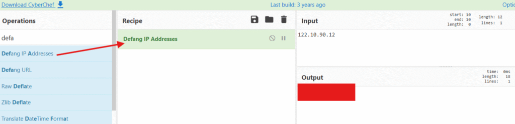 Tryhackme Friday Overtime defang IP address in CyberChef
